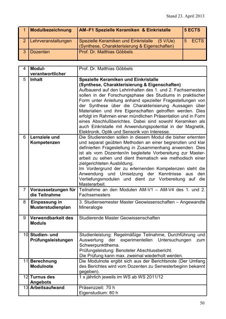 aktuelle Modulbeschreibungen Master - GeoZentrum Nordbayern