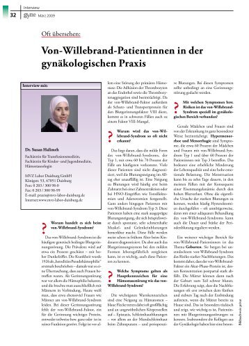 Von-Willebrand-Patientinnen in der gynäkologischen Praxis - Gzrr.de
