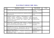 PLAN PRACY SZKOŁY 2009 / 2010 r.