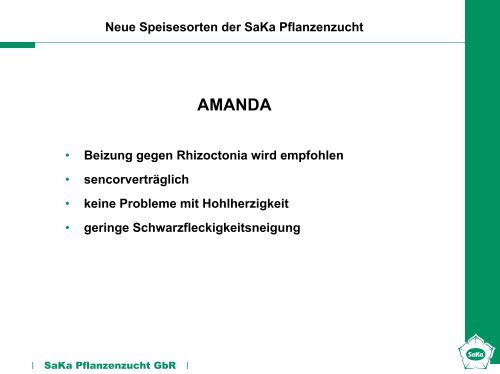 Neue Speisesorten der SaKa Pflanzenzucht Dr. Josef Strahwald ...