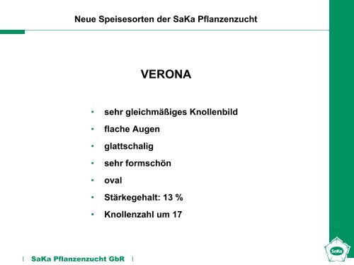 Neue Speisesorten der SaKa Pflanzenzucht Dr. Josef Strahwald ...