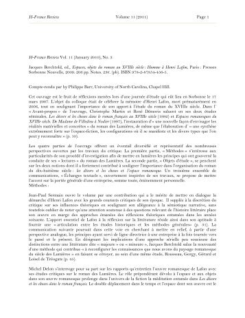 Page 1 H-France Review Vol. 11 (January 2010), No. 3 Jacques ...