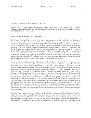 Page 1 H-France Review Vol. 11 (November 2011)