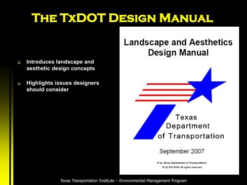 TxDOT Corridor - Aesthetic and Landscape Master Plan - Houston ...