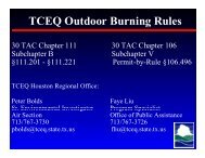 TCEQ Outdoor Burning Rules - Houston-Galveston Area Council