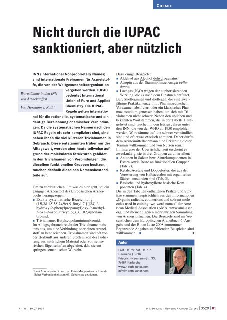 Nicht durch die IUPAC sanktioniert, aber nützlich - H-roth-kunst.com