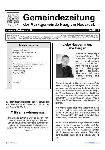 Ausgabe 192 - April 2003 - Haag am Hausruck