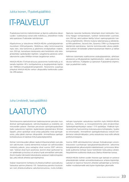 HAAGA-HELIAn vuosikertomus 2009 (.pdf)