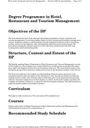 Degree Programme in Hotel, Restaurant and Tourism Management ...