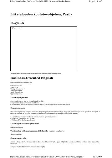 Liiketalouden ko, Pasila - HAAGA-HELIA ammattikorkeakoulu