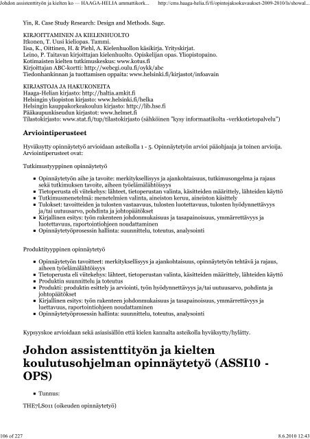 Johdon assistenttityön ja kielten ko — HAAGA-HELIA ammattikor...