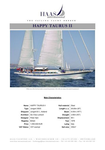 HAPPY TAURUS II - Haas International