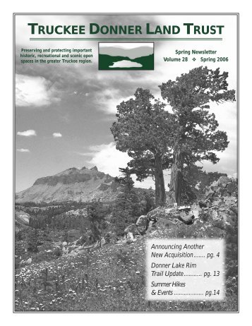 Thank You to Our 2005 Donors - Truckee Donner Land Trust