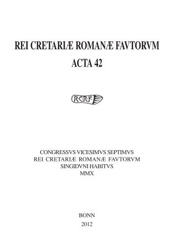 rei cretariæ romanæ favtorvm acta 42 - Dr. Rudolf Habelt GmbH