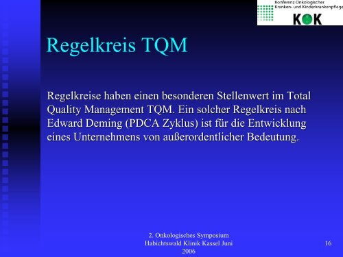 Zertifizierung in der onkologischen Pflege - Habichtswald-Klinik