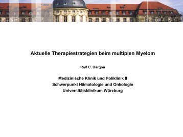 Aktuelle Therapiestrategien beim multiplen Myelom - Habichtswald ...