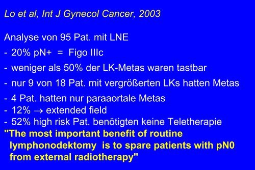 Therapie des Endometriumkarzinoms G. Emons - Habichtswald-Klinik