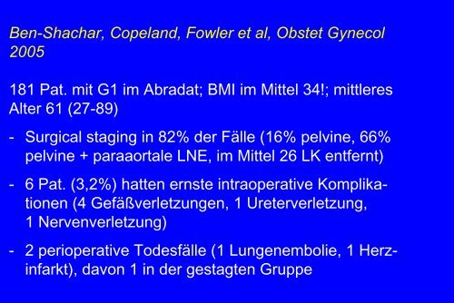 Therapie des Endometriumkarzinoms G. Emons - Habichtswald-Klinik