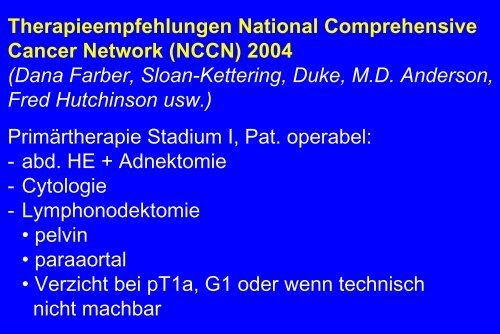 Therapie des Endometriumkarzinoms G. Emons - Habichtswald-Klinik