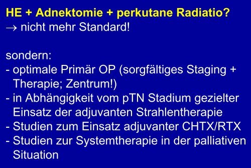 Therapie des Endometriumkarzinoms G. Emons - Habichtswald-Klinik