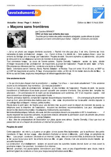 Maçons sans frontières - Habiter-Autrement