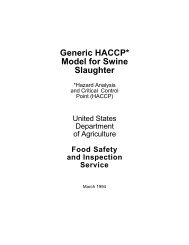 Generic HACCP* Model for Swine Slaughter - International HACCP ...