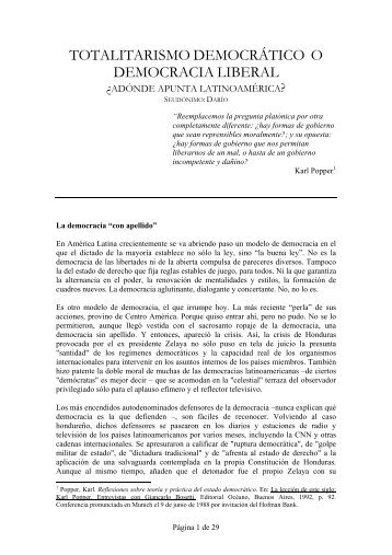 ¿Totalitarismo democrático o democracia liberal?: ¿Adonde apunta ...