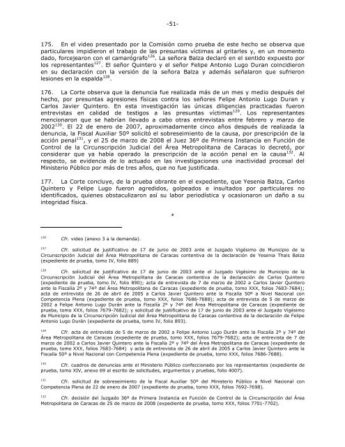 En el caso Perozo y otros vs. Venezuela, la Corte Interamericana de ...