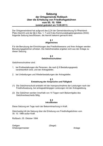 Satzung - Verbandsgemeinde Hachenburg