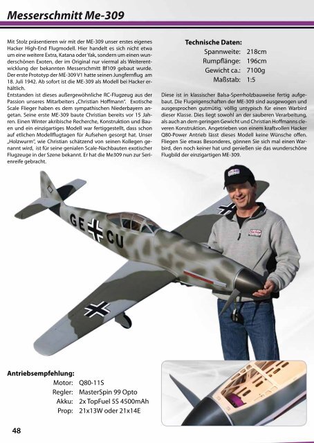 Messerschmitt Me-309 - Hacker Brushless Motors