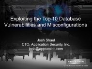 Exploiting the Top 10 Database Vulnerabilities and ... - Hacker Halted