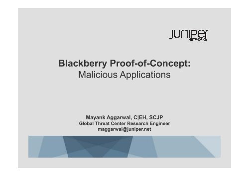 Blackberry Proof-of-Concept: Malicious Applications - Hacker Halted