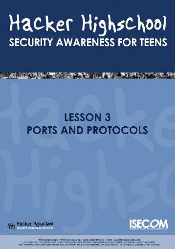 HHS - Lesson 3 - Ports and Protocols - Hacker Highschool