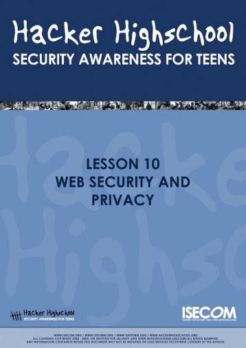 HHS - Lesson 10 - Web Security and Privacy - Hacker Highschool