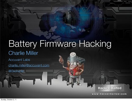 Battery Firmware Hacking - Hacker Halted