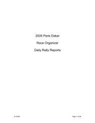 2005 Paris Dakar Race Organizer Daily Rally Reports - Hackney