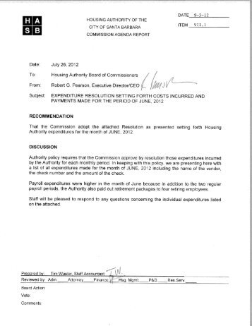 1. Subject: Expenditure Resolution June 2012 - Housing Authority of ...