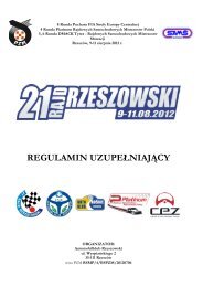 Regulamin Uzupe?niaj?cy RSMP 21 Rajd Rzeszowski