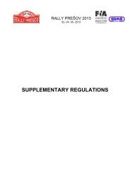 SUPPLEMENTARY REGULATIONS - RALLYPORTAL