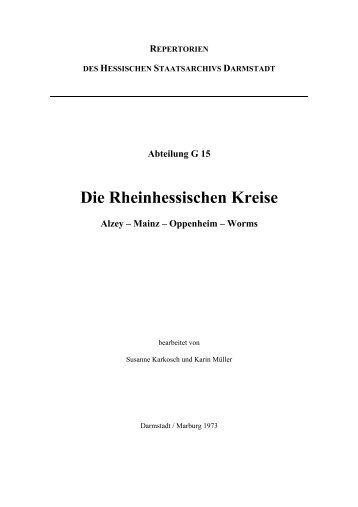 Die Rheinhessischen Kreise - Hessisches Archiv-Dokumentations ...
