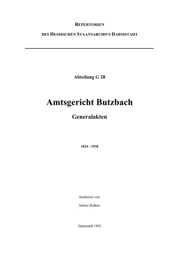 Abteilung G 28 - Hessisches Archiv-Dokumentations - Hessen