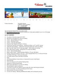 Further information: Information Bureau A-6580 St. Anton am Arlberg ...