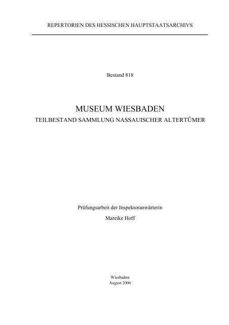 museum wiesbaden Hessisches ArchivDokumentations Hessen