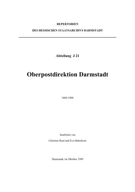 Oberpostdirektion Darmstadt - Hessen