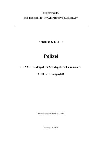 Polizei - Hessisches Archiv-Dokumentations - Hessen