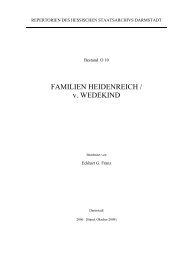 O 10 Familien Heidenreich / v. Wedekind - Hessisches Archiv ...