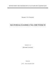 materialsammlung dieterich - Hessisches Archiv-Dokumentations ...