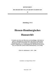 Hessen-Homburgisches Hausarchiv - Hessisches Archiv ...