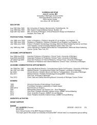 CURRICULUM VITAE John E. Levine, MD University of Michigan ...