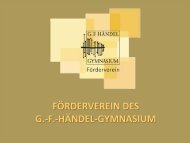 Der Verein unterstützt - Förderverein Händel-Gymnasium Berlin